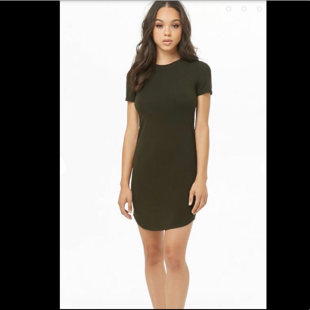 Olive Green T-shirt Dress S/M